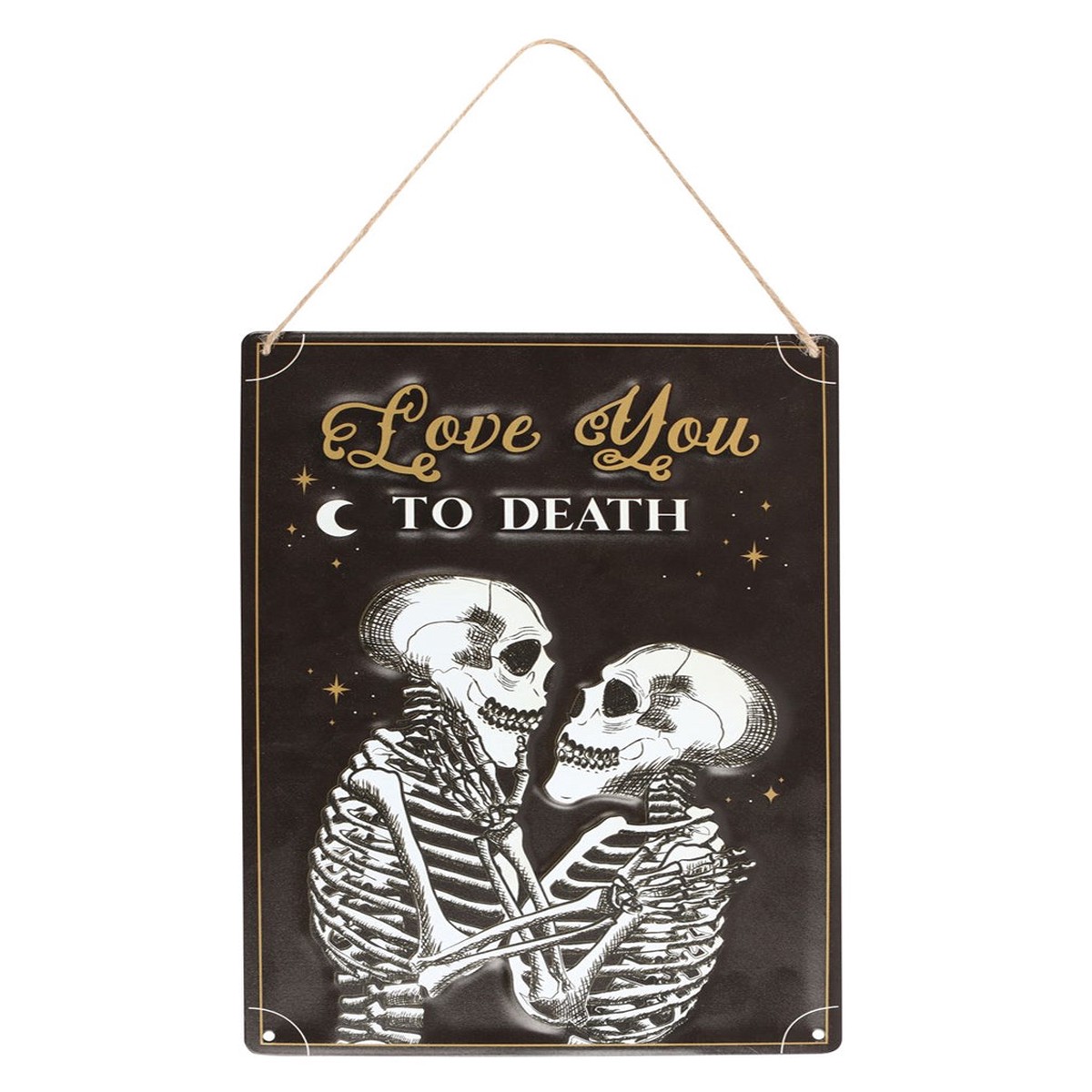 “Love You To Death” Skelettprchen Metallschild 30x20cm