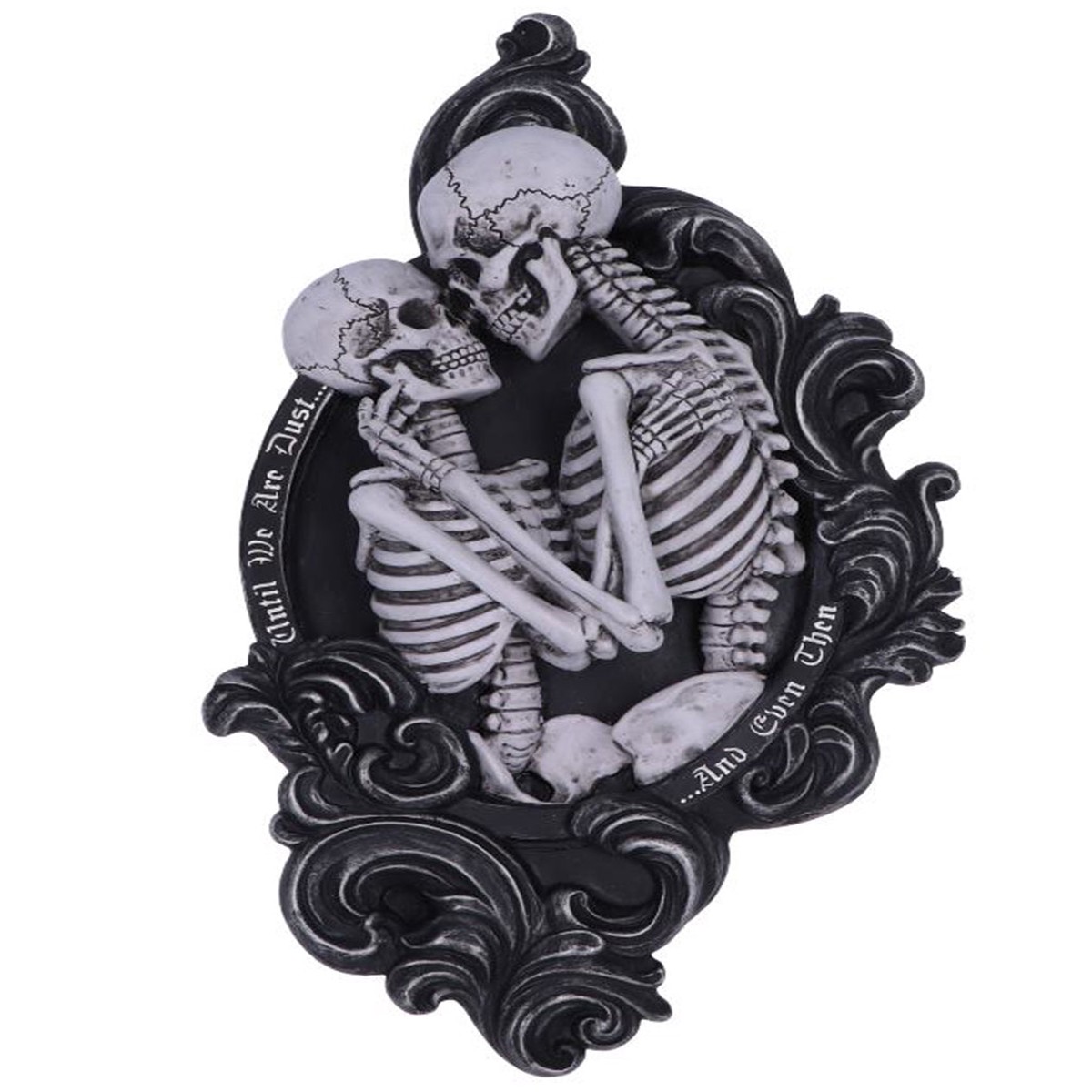“And Even Then” Skelett Liebespaar Wandtafel 39cm