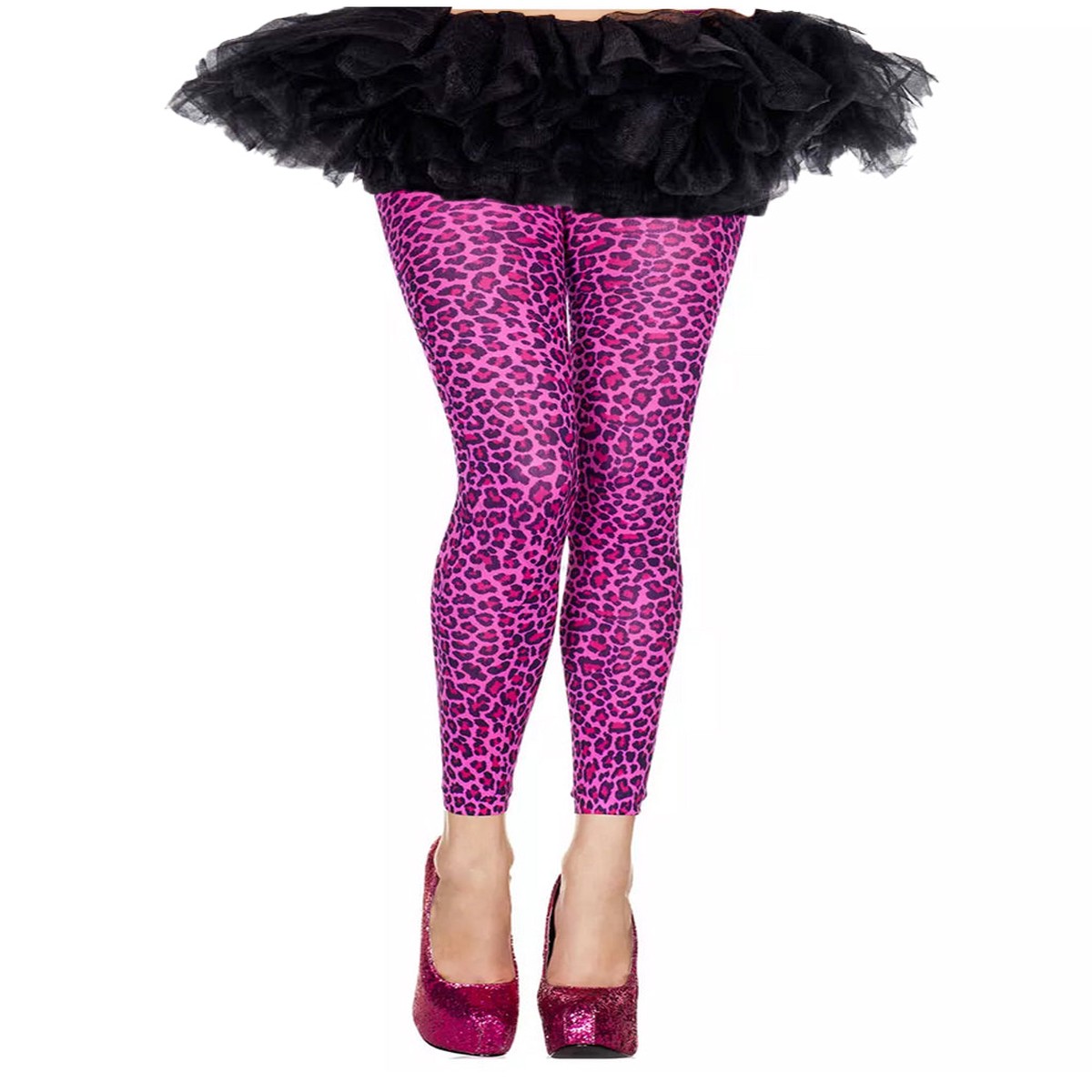 80er Jahre Leoparden Leggings Pink