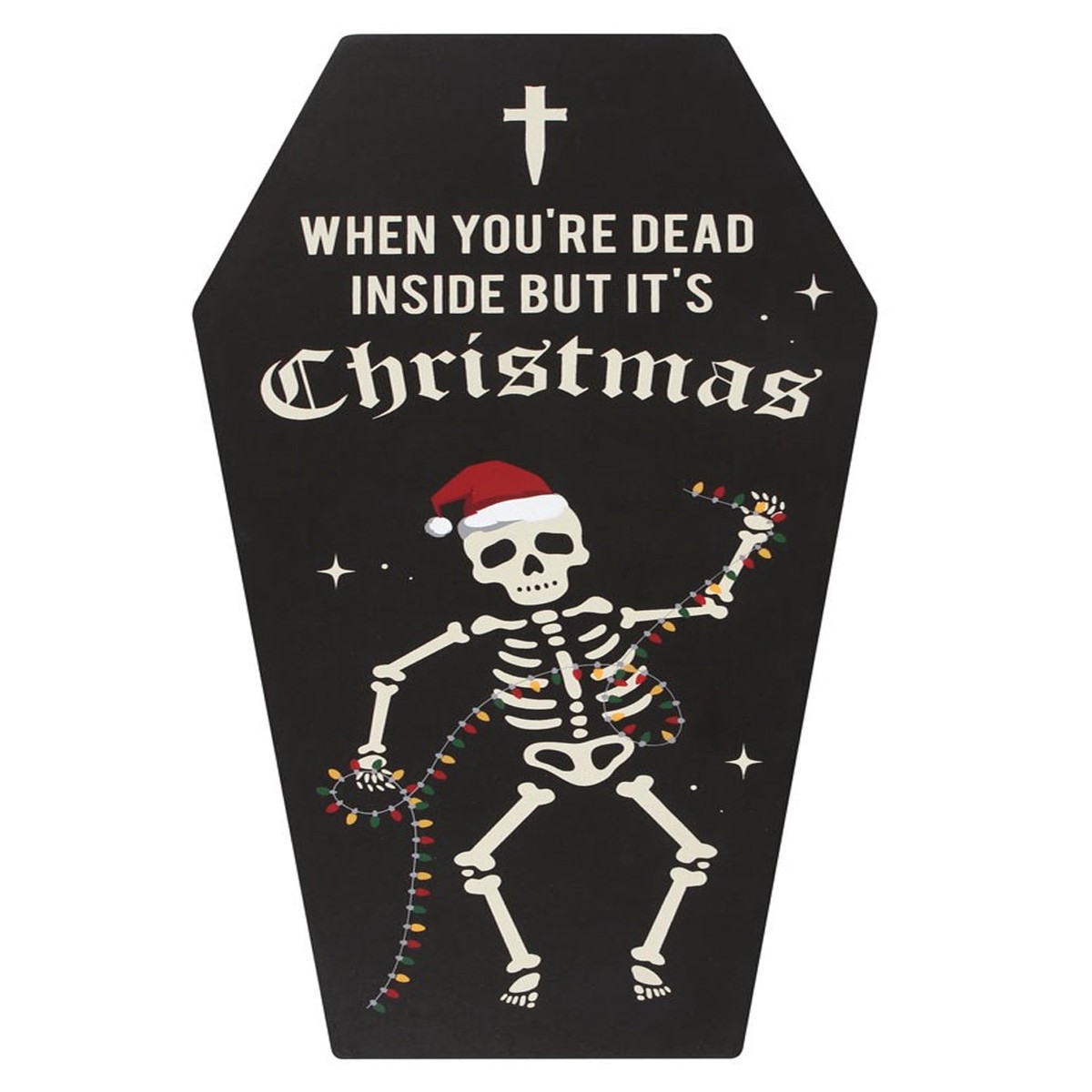 “Dead Inside Coffin” Cryptmas Sarg Wandbild