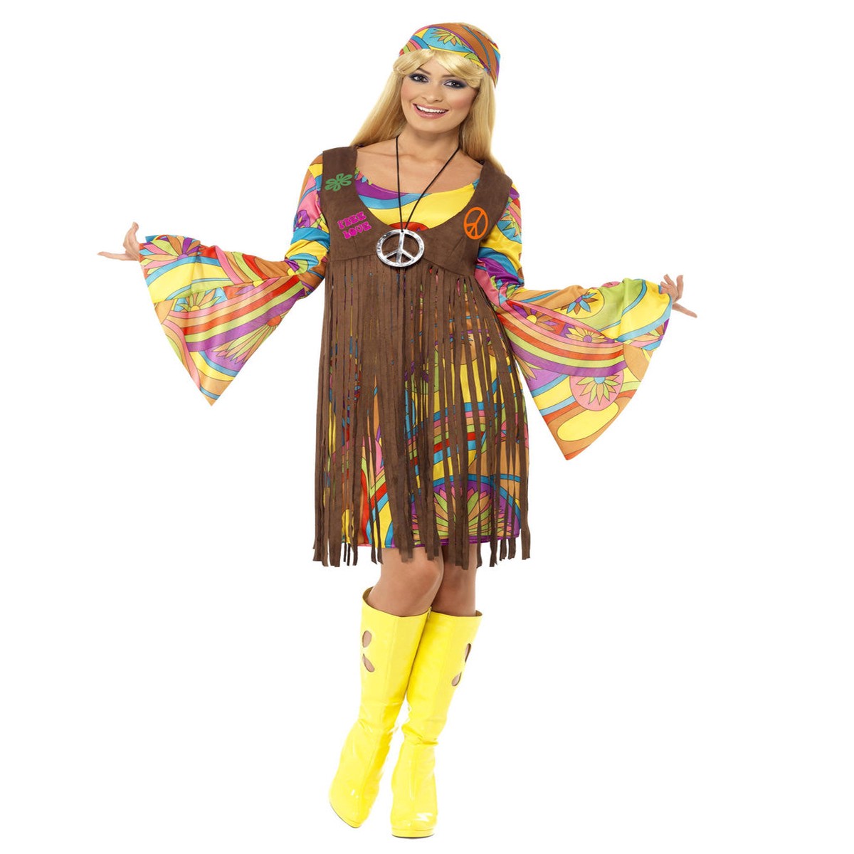 60er Jahre Hippie Kostm mit Fransenkleid