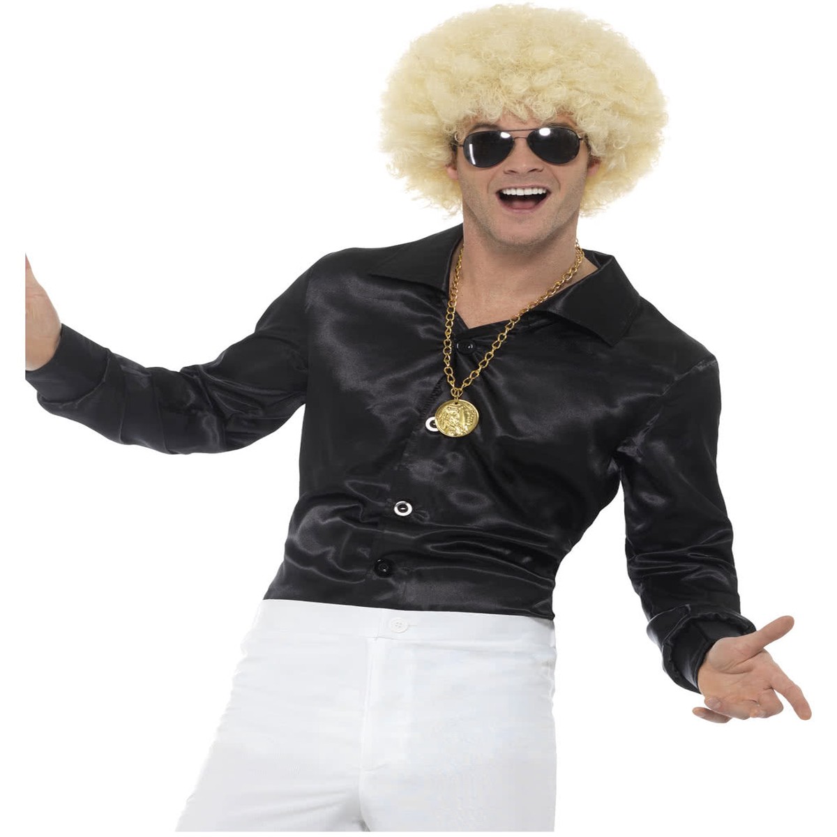 60s Disco Hemd schwarz