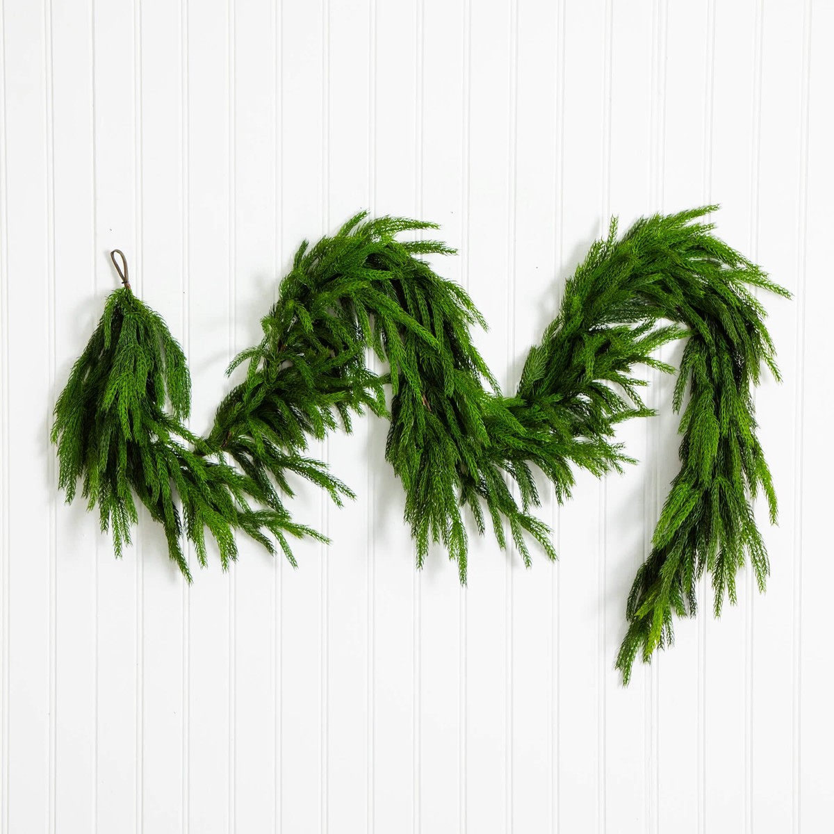 10′ Artificial Real Touch Norfolk Island Pine Garland with Natural Look