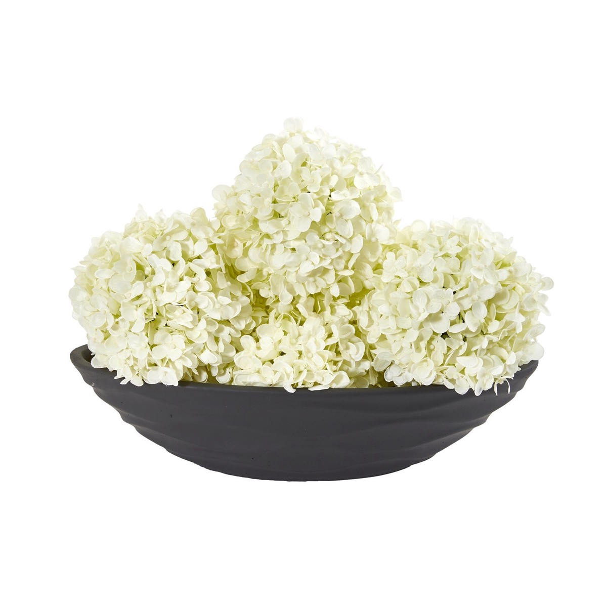 10 Artificial Hydrangea Balls (Set of 4) with Vase – Cream