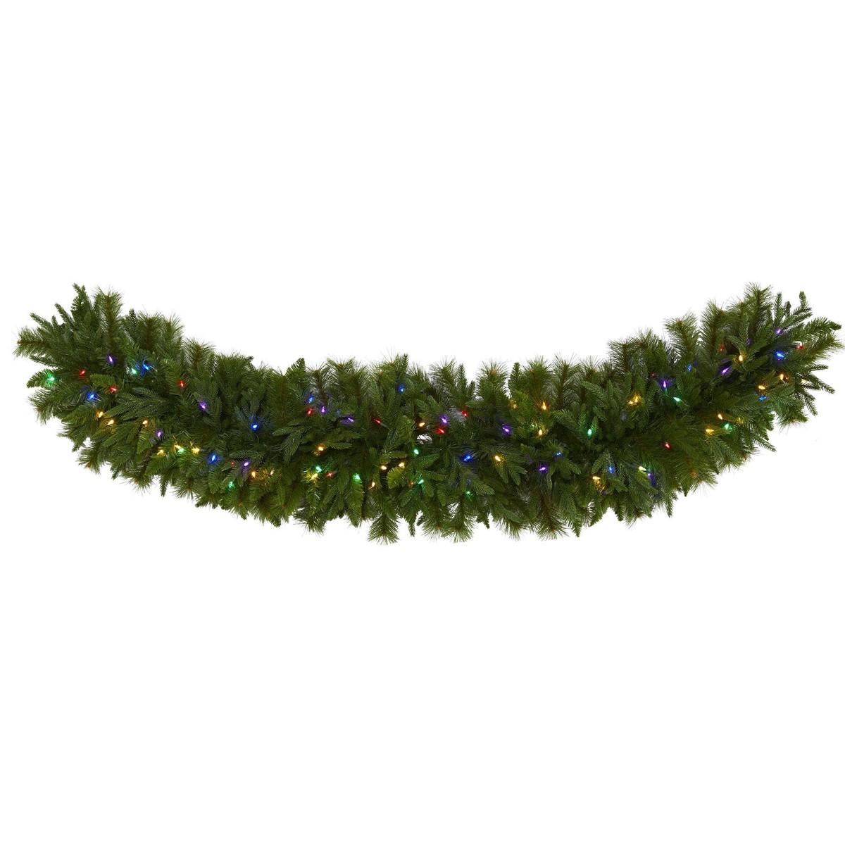 6′ x 18 Christmas Pine Extra Wide Artificial Garland with 100 Multicolored LED Lights