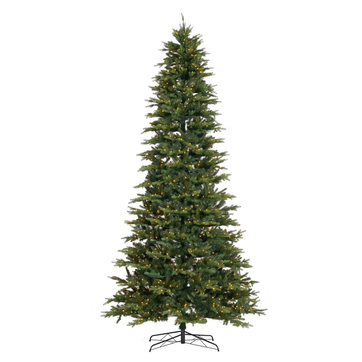 11 Belgium Fir Natural Look Artificial Christmas Tree with 1250 Clear LED Lights and 4222 Bendable Branches