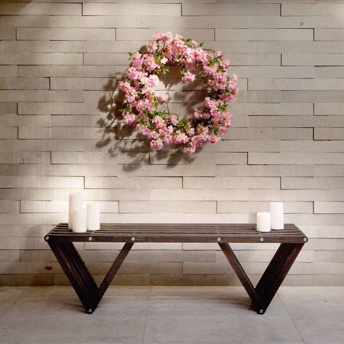 30 Artificial Pink Cherry Blossom Wreath