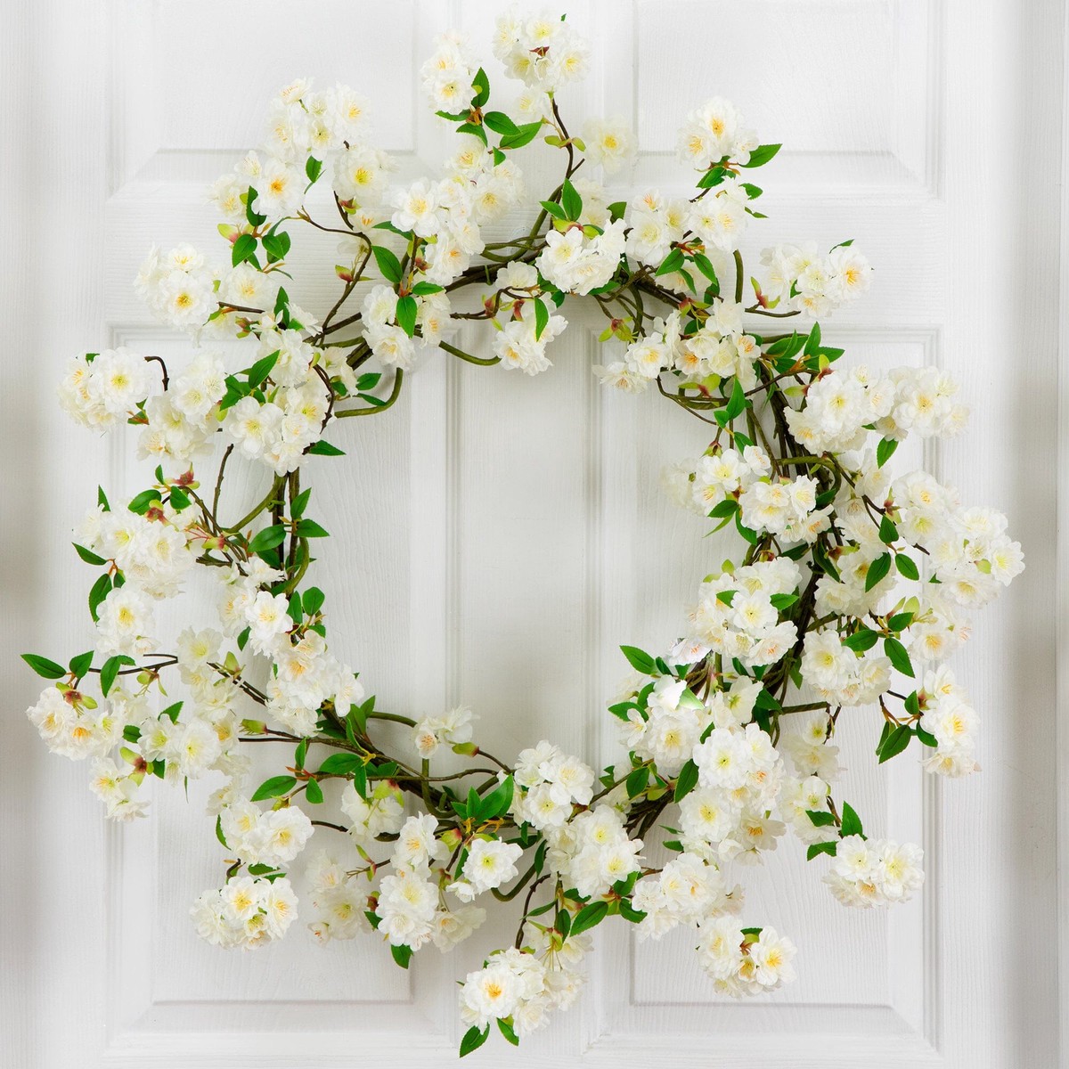 30 Artificial White Cherry Blossom Wreath