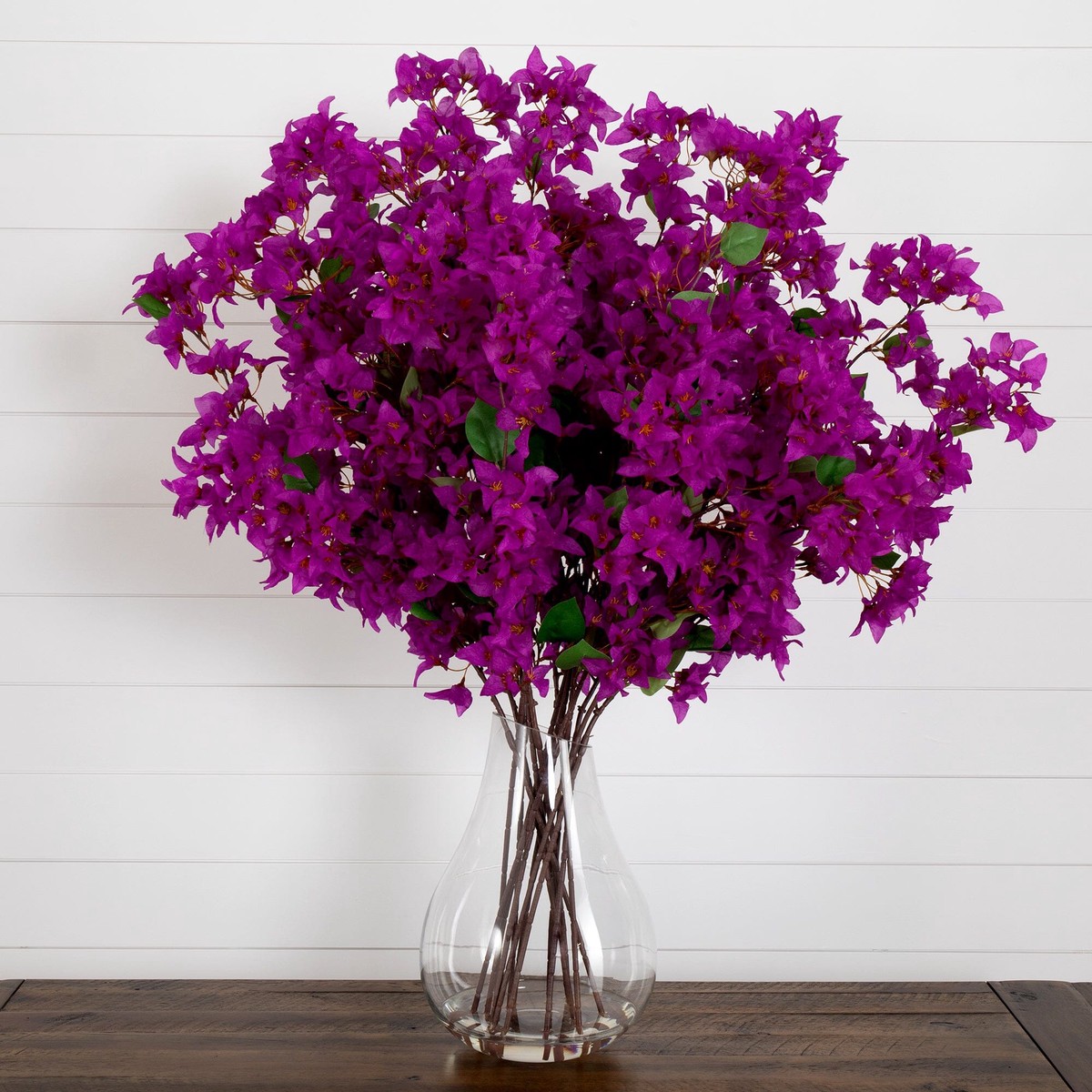 Signature Collection 41 Giant Bougainvillea Artificial Arrangement in Glass Vase – Purple