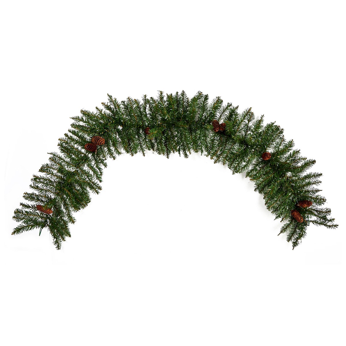6′ Mixed Alaskan Pines and Pinecones Artificial Christmas Garland 50 Warm White LED Lights