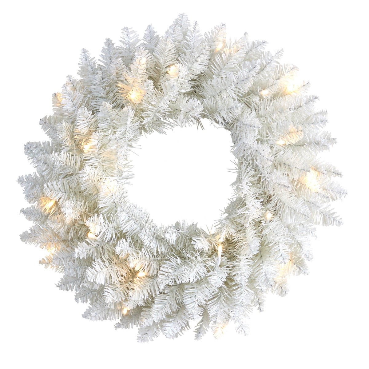 18 Colorado Spruce Artificial Christmas Wreath with 129 Bendable Branches and 20 Warm LED Lights