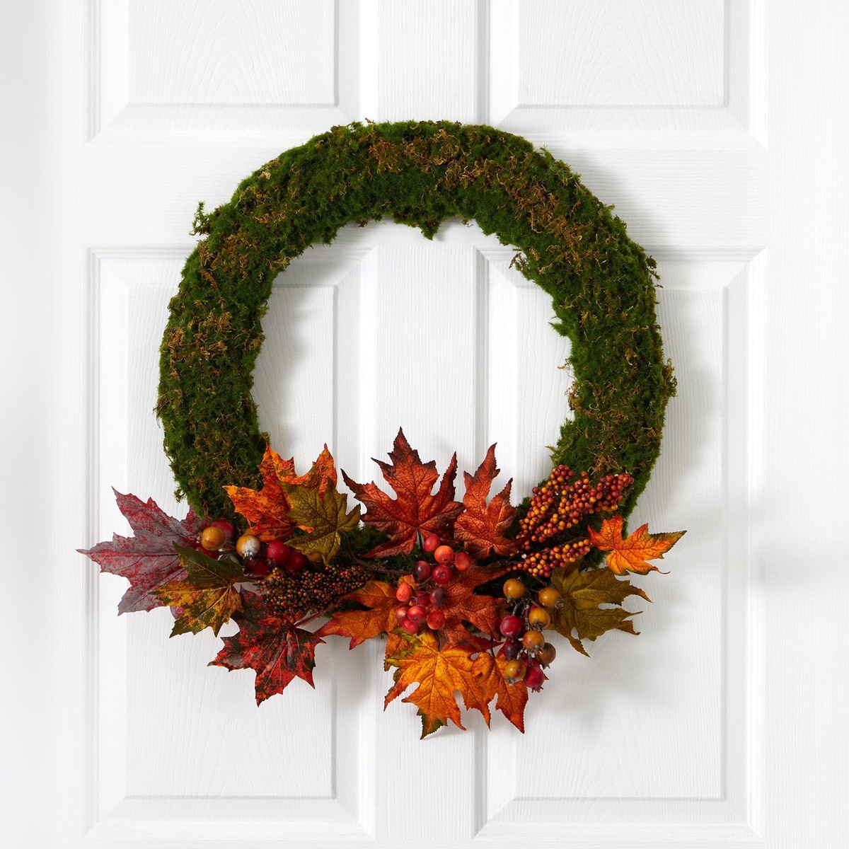 20 Fall Maple Leaf and Berries Artificial Autumn Wreath