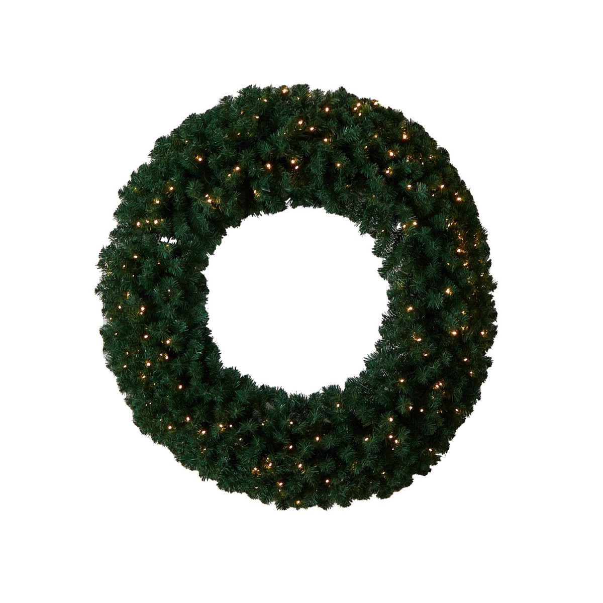 48 Large Artificial Christmas Wreath with 714 Bendable Branches and 200 Warm White LED Lights