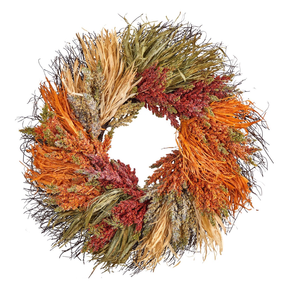 26 Fall Sorghum Harvest Autumn Artificial Wreath