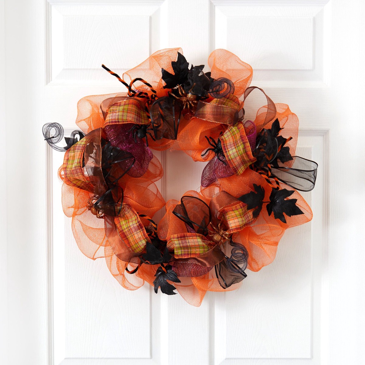 26″ Halloween Spider Mesh Wreath