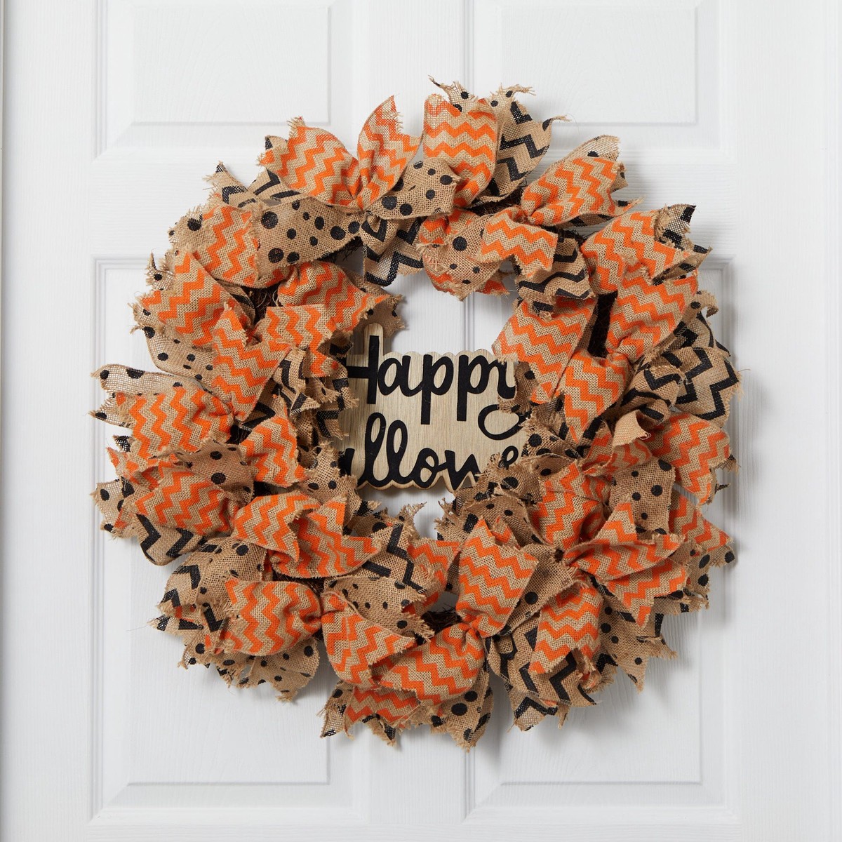 30 Halloween Burlap Ribbon Wreath