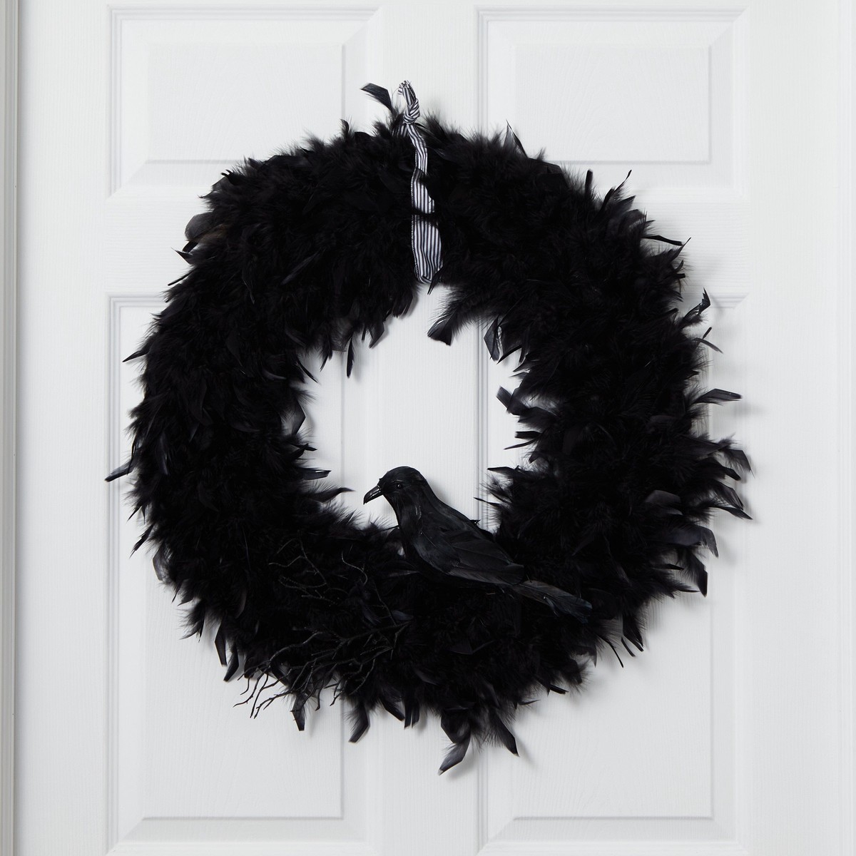 30″ Halloween Raven Wreath