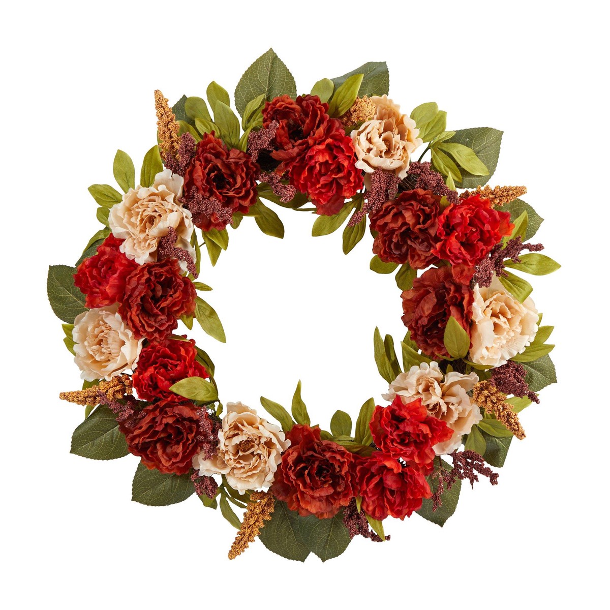30 Harvest and Peony Artificial Wreath