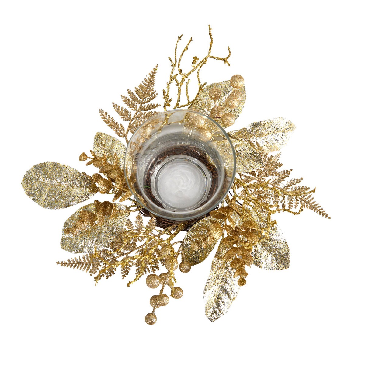 10 Golden Artificial Christmas Candelabrum
