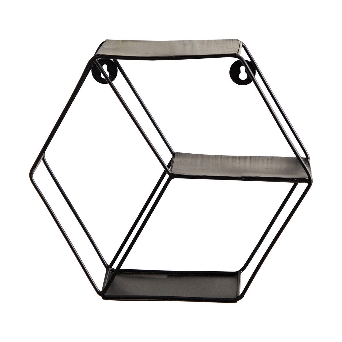 10 Black Matte Hexagon Wall Shelf