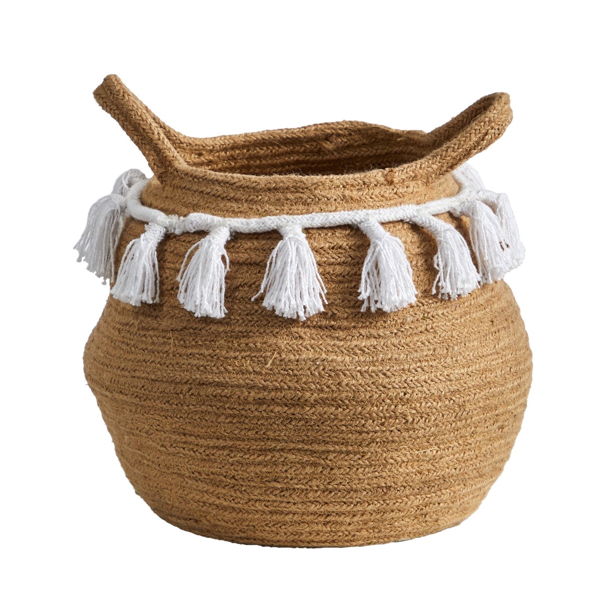 11 Boho Chic Handmade Natural Cotton Woven Planter with Tassels