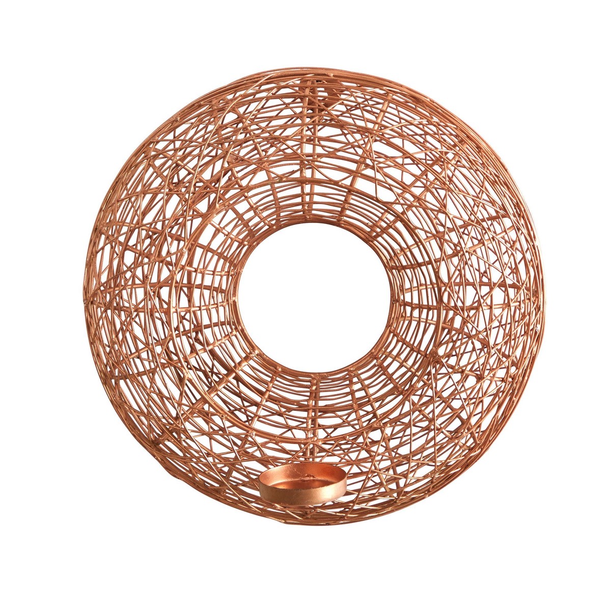 11 Wired Copper Circle Wall Sconce Candle Holder