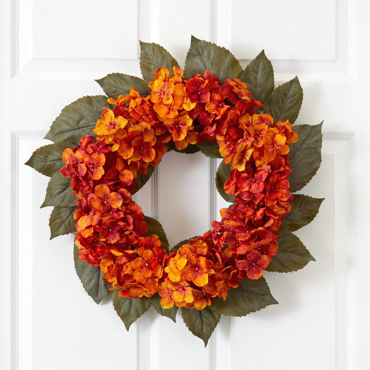 20 Autumn Hydrangea Artificial Wreath