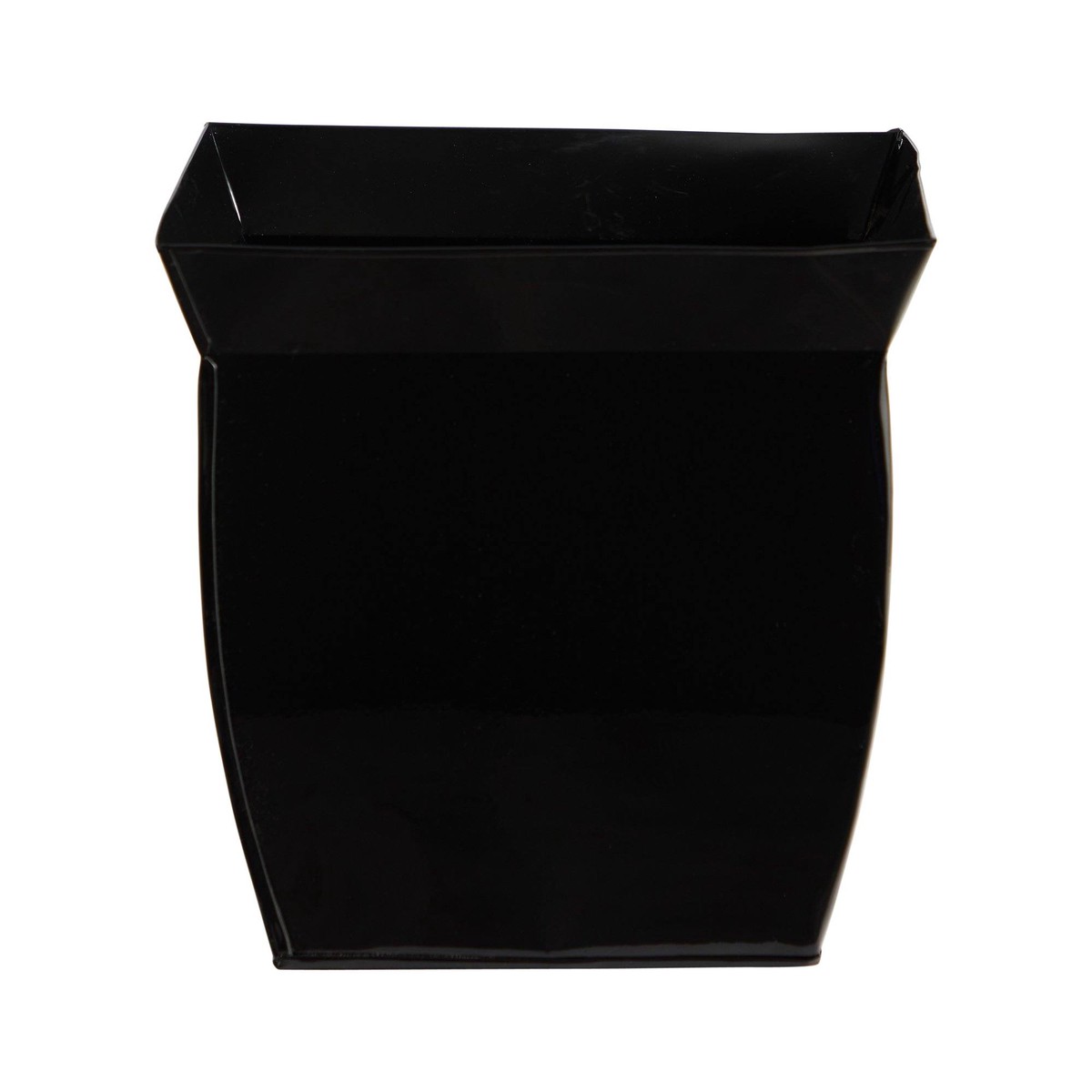 11.75 Fluted Metal Square Planter – Black