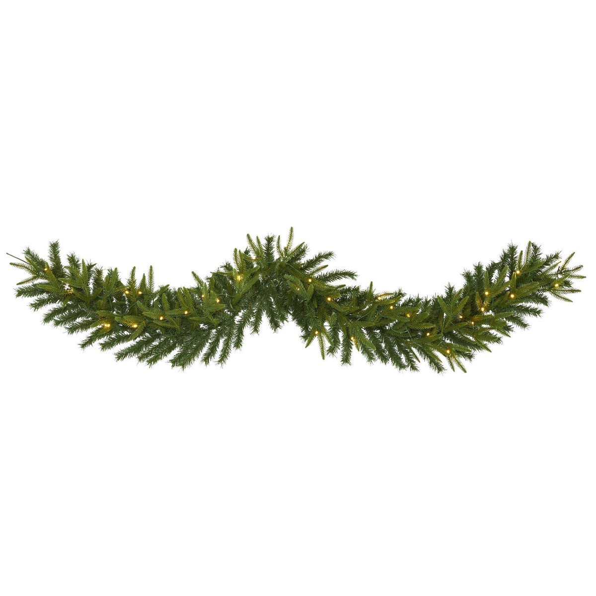 6 Green Pine Artificial Christmas Garland with 35 Clear LED Lights