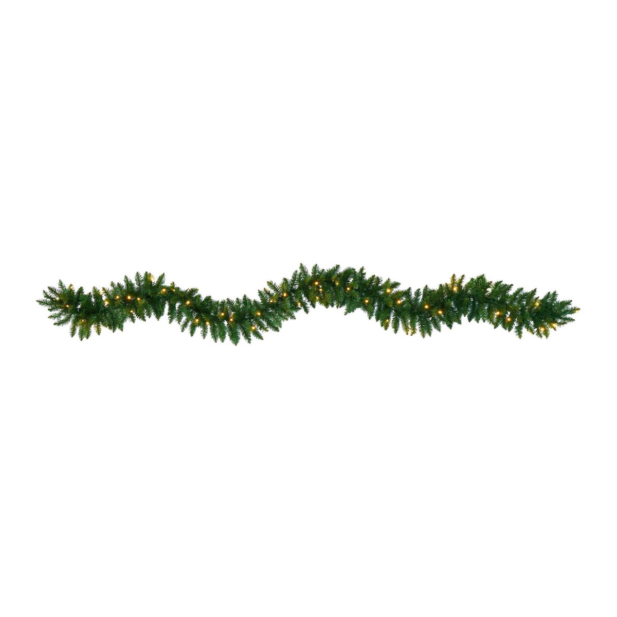 9 Christmas Pine Artificial Garland with 50 Warm White LEDs Lights