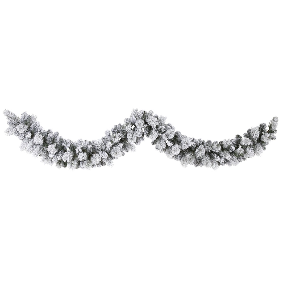 9 Flocked Christmas Artificial Garland with 180 Bendable Branches