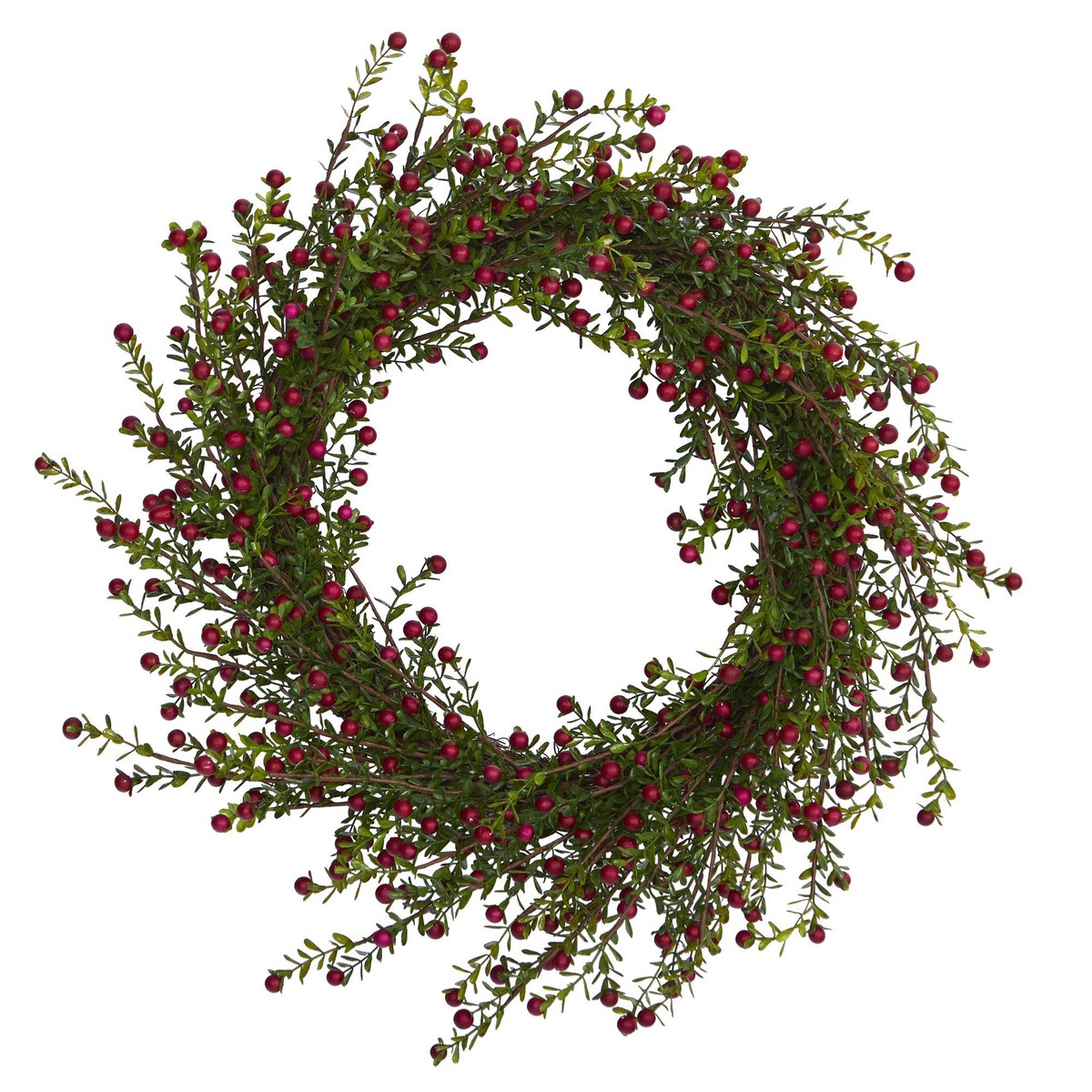 20 Boxwood and Berries Artificial Wreath