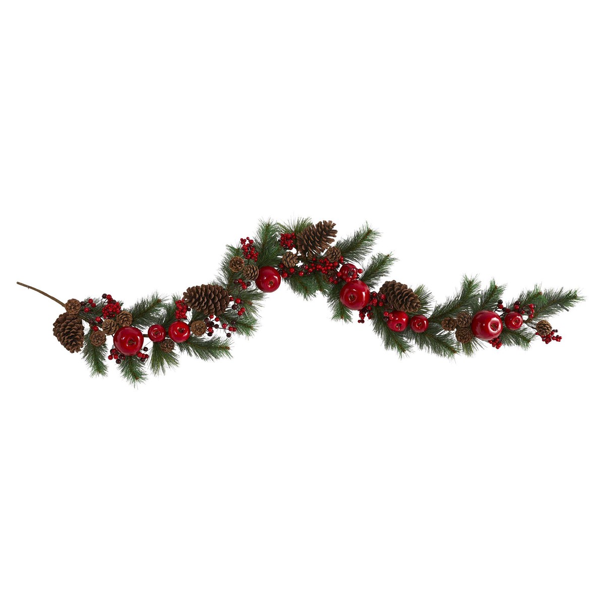 6 Apple, Berries and Pinecone Artificial Garland