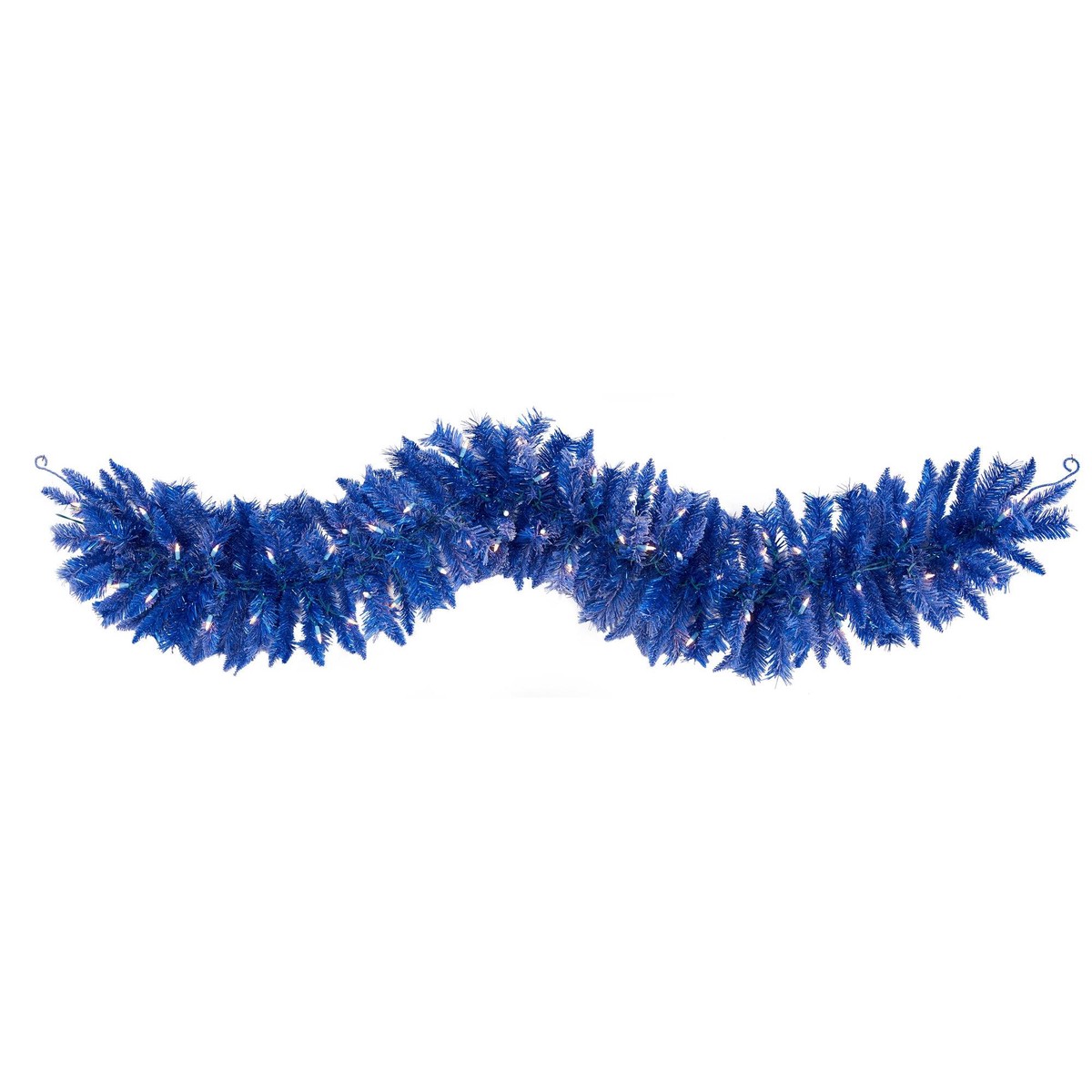 6′ Blue Artificial Christmas Garland with 50 Warm White Lights
