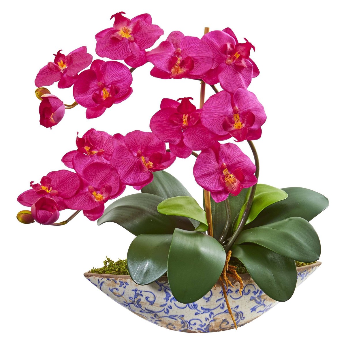 Silk Phalaenopsis Orchid Artificial Arrangement in Vase – Beauty