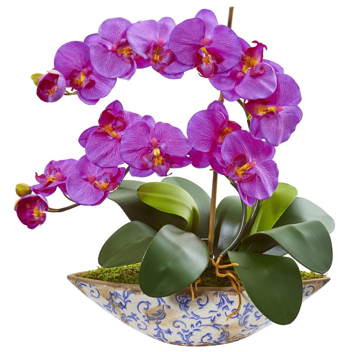 Silk Phalaenopsis Orchid Artificial Arrangement in Vase – Orchid