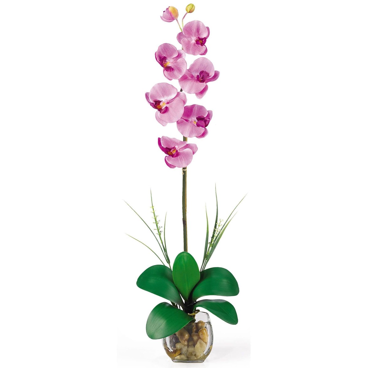 Single Phalaenopsis Liquid Illusion Silk Flower Arrangement – Mauve