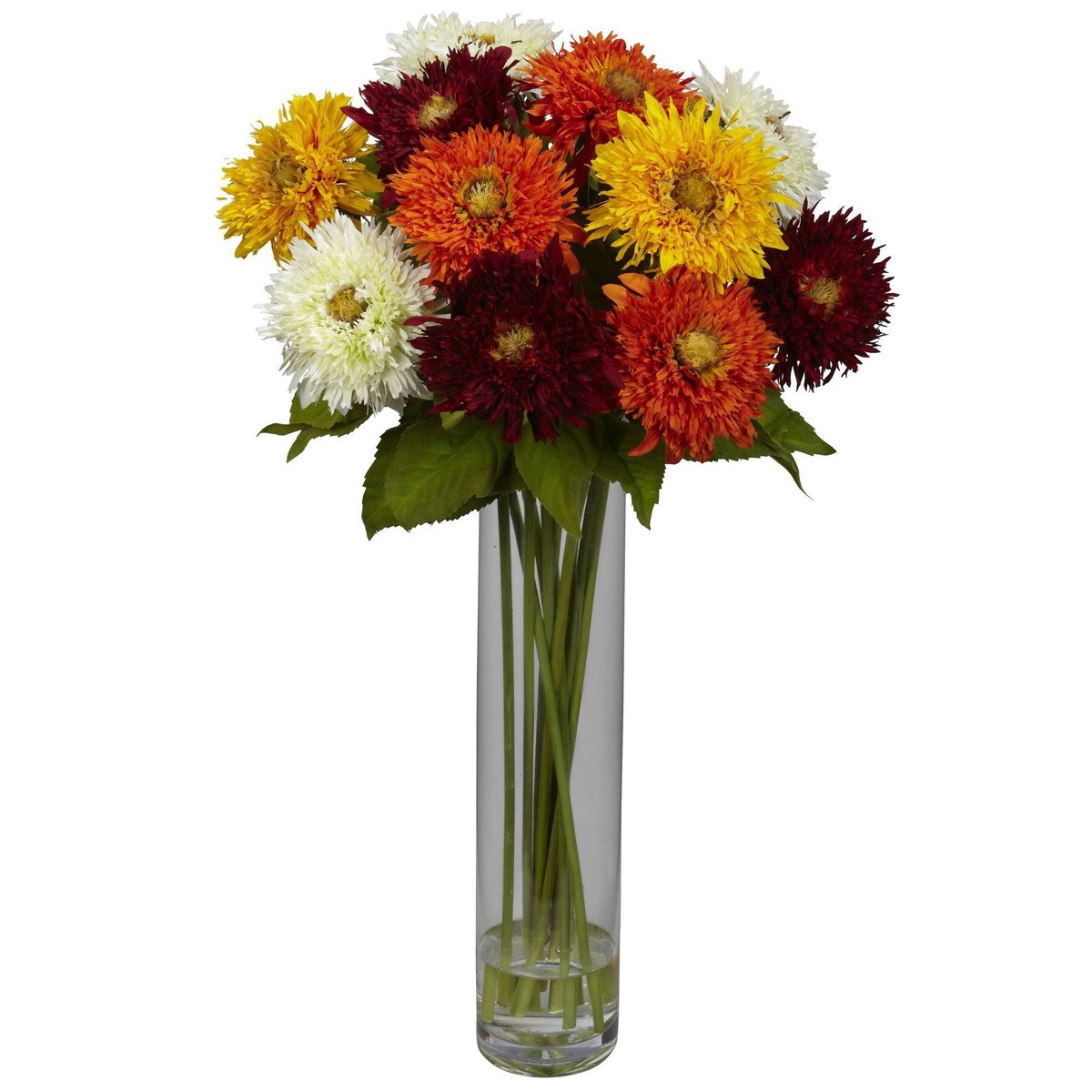 Sunflower w/Cylinder Silk Flower Arrangement – Assorted