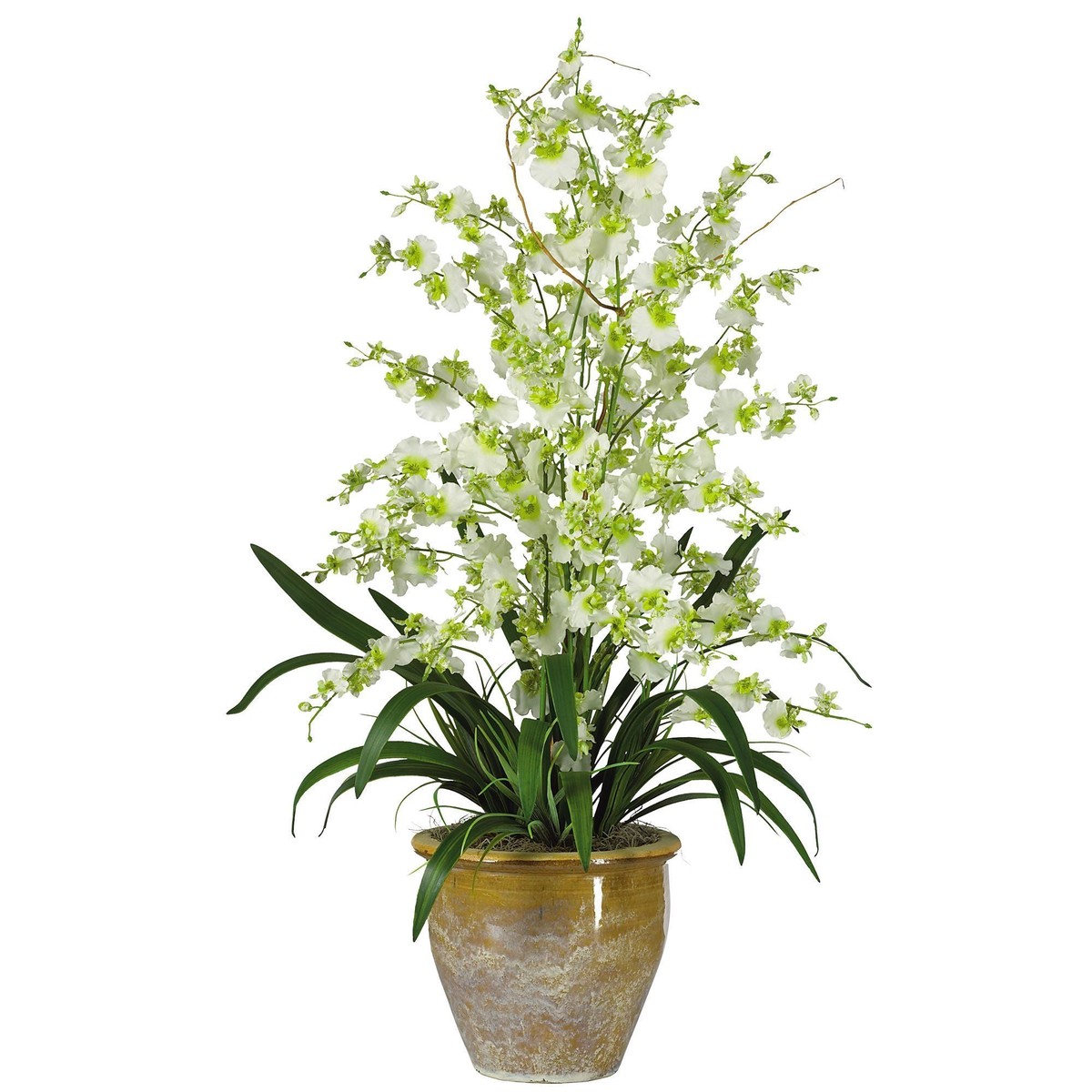 Triple Dancing Lady Silk Flower Arrangement – Green