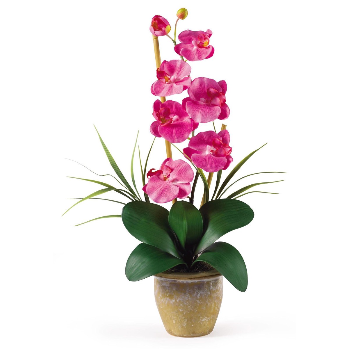 Single Stem Phalaenopsis Silk Orchid Arrangement – Dark Pink