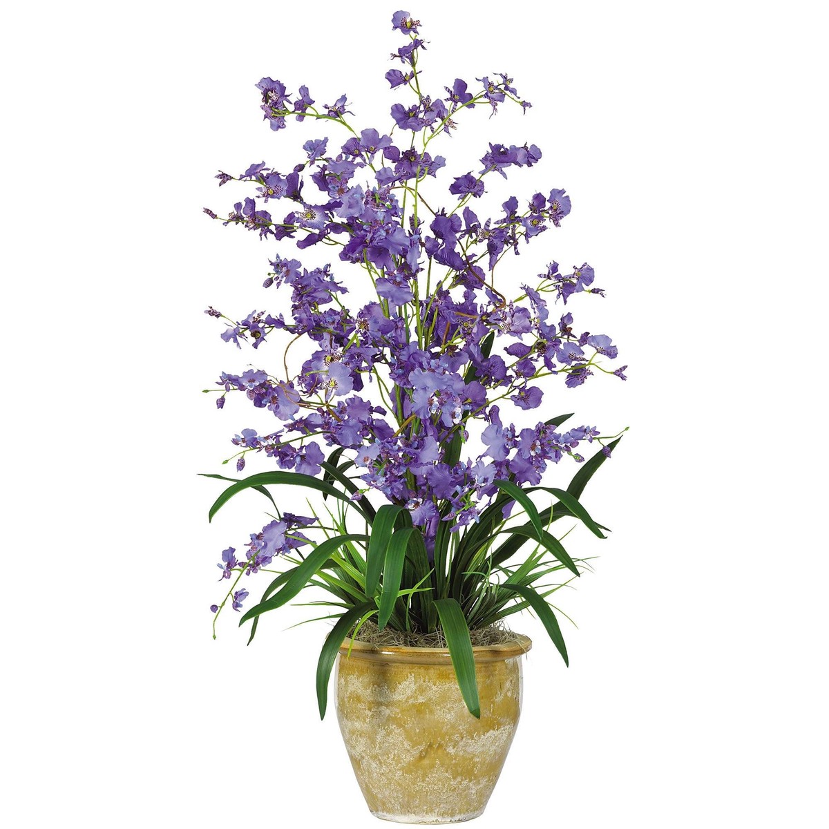 Triple Dancing Lady Silk Flower Arrangement – Purple