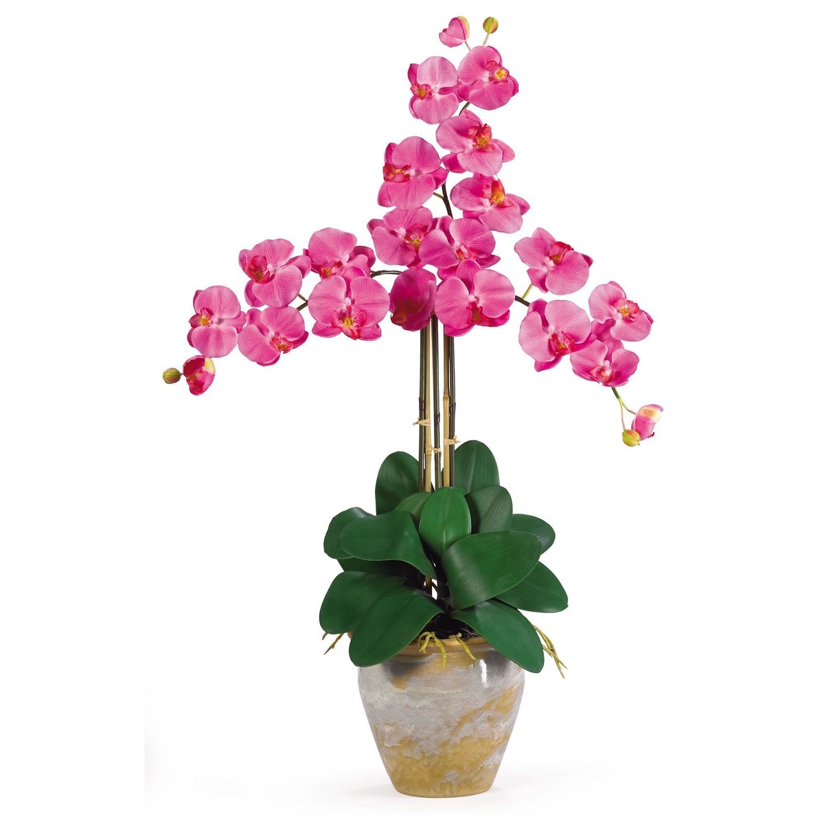Triple Stem Phalaenopsis Silk Orchid Arrangement – Dark Pink