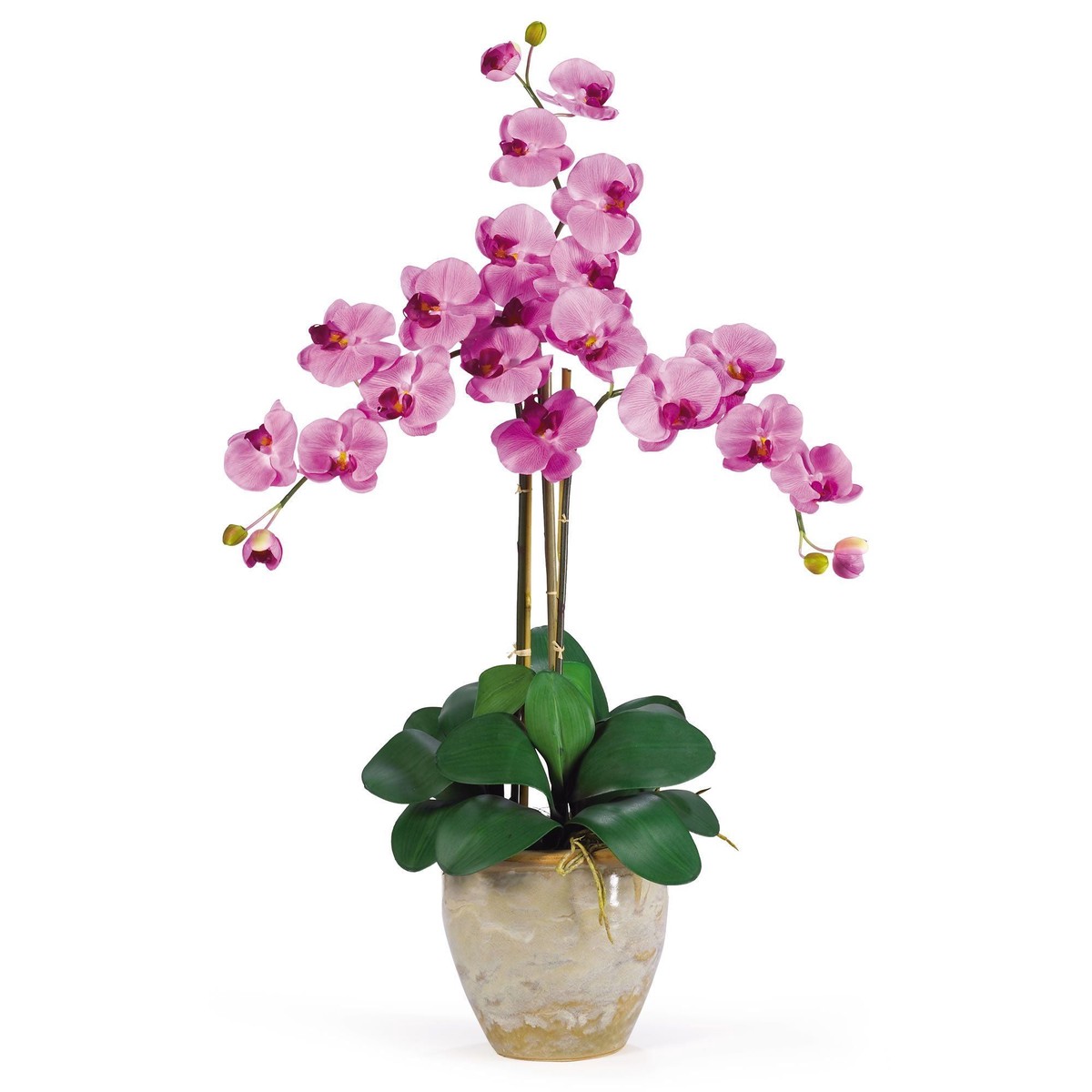 Triple Stem Phalaenopsis Silk Orchid Arrangement – Mauve