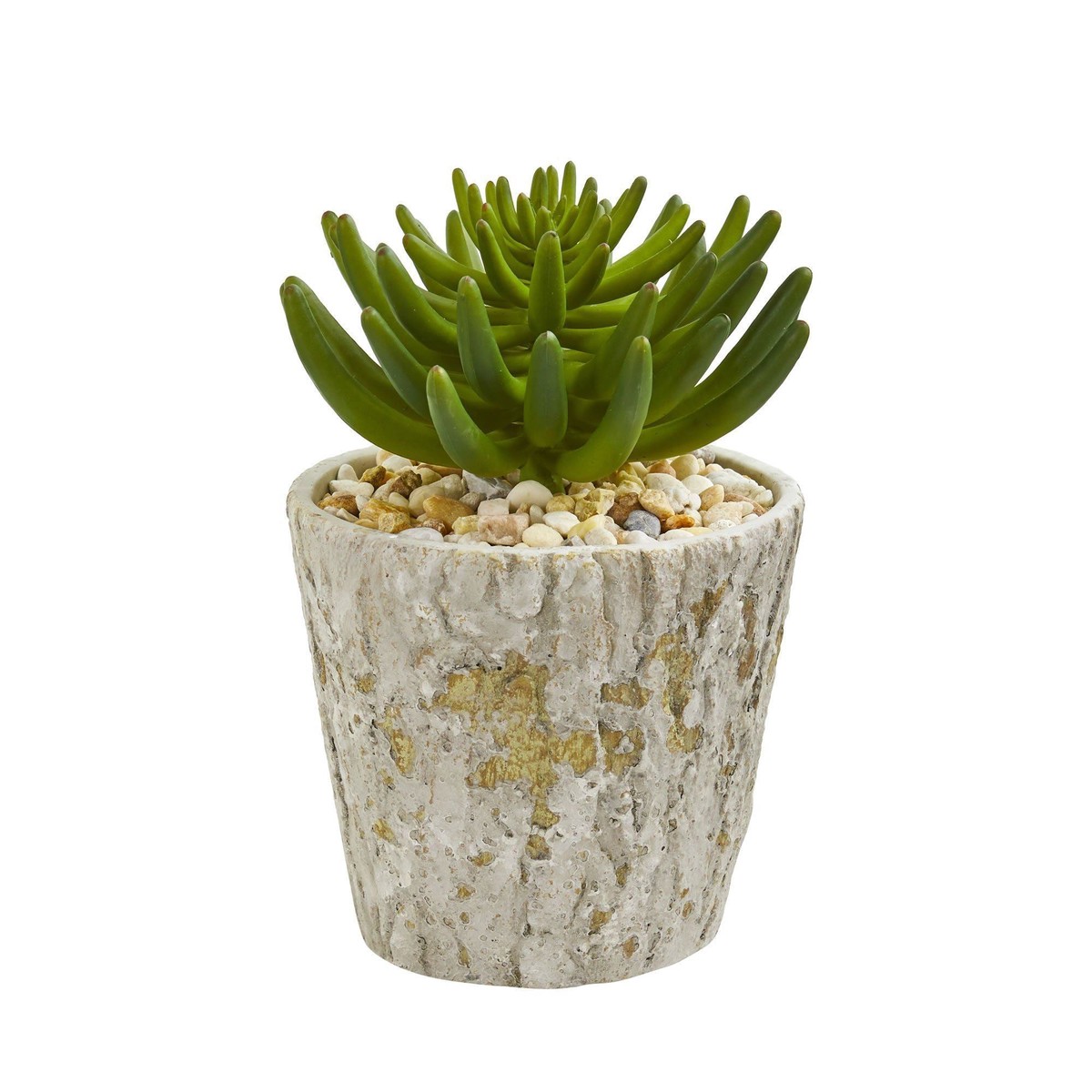 11 Succulent Artificial Plant in Weathered Oak Planter